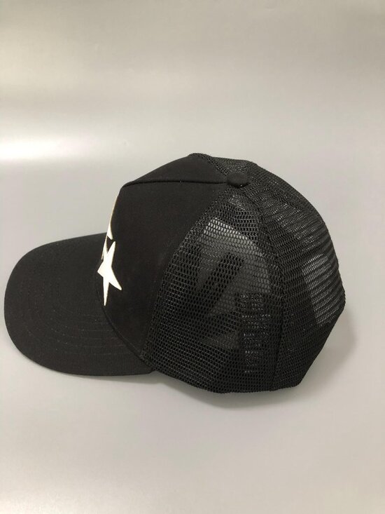 Amiri Black Trucker Hat with White Star Baseball Cap main image 5